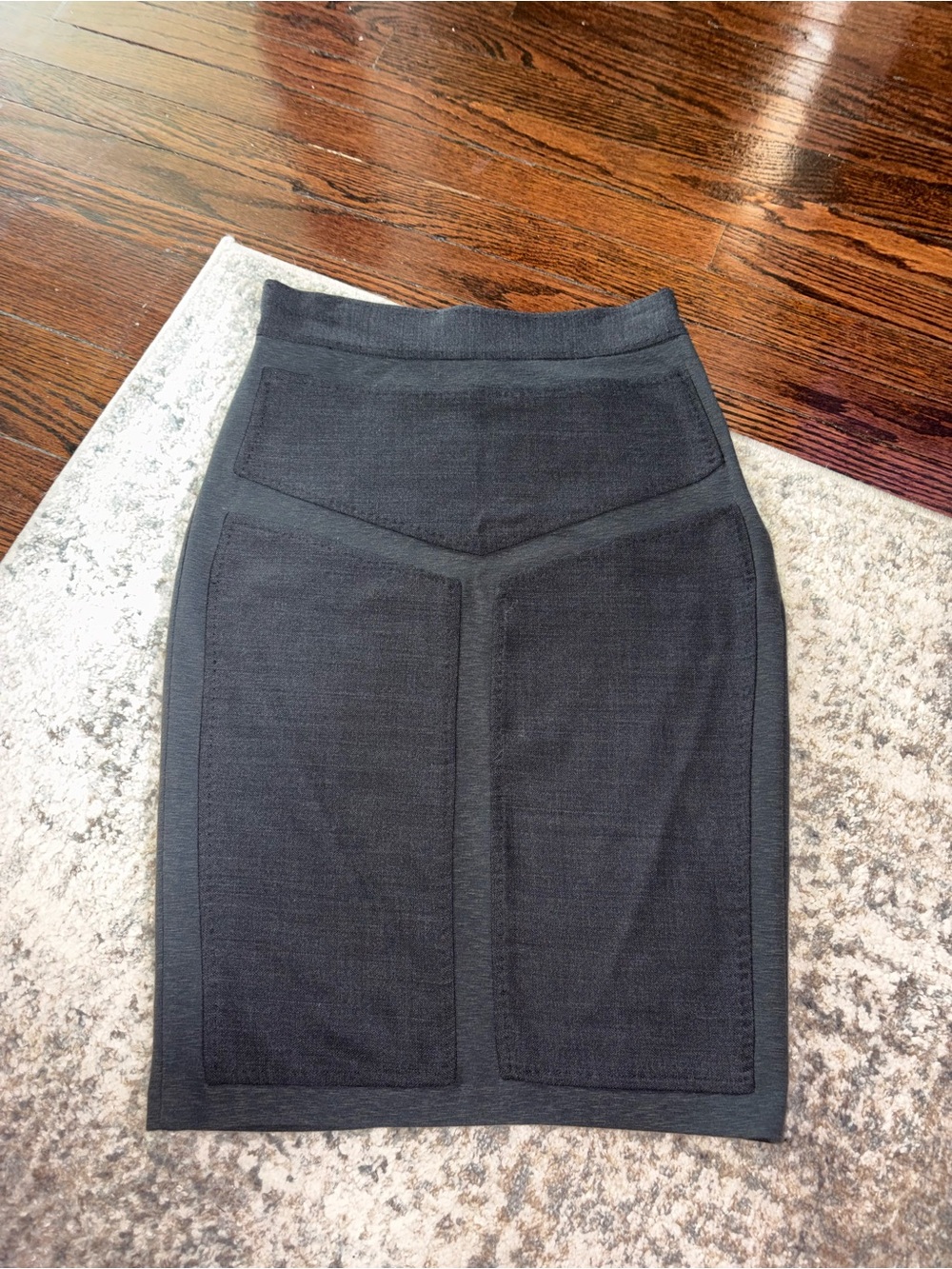 Diane Von Furstenberg Black Panel Ponte Pencil Skirt